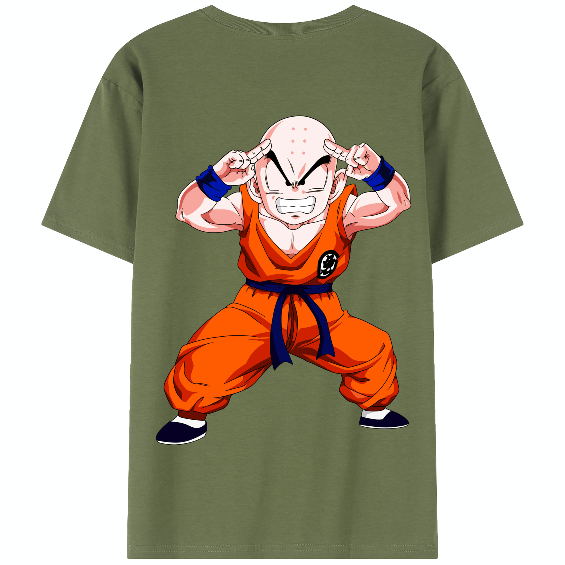 （画像用） ドラゴンボール クリリン DRAGON BALL krillin 綿100％半袖Tシャツ（背面プリント）